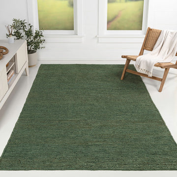 Griffin Rustic Farmhouse Woven Jute Solid Area Rug